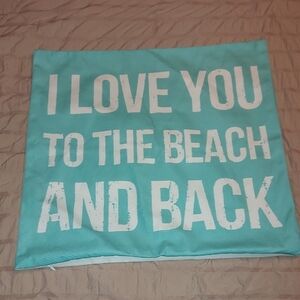 Coastal Love Turquoise Pillow Cover With Zipper